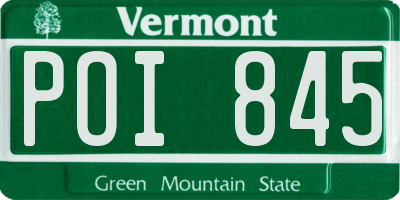 VT license plate POI845