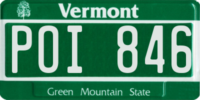 VT license plate POI846