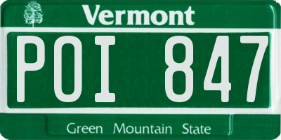 VT license plate POI847