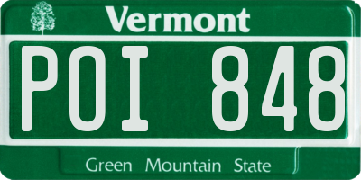 VT license plate POI848