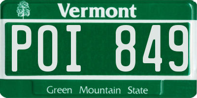 VT license plate POI849