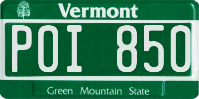 VT license plate POI850