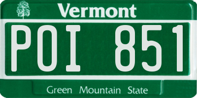VT license plate POI851