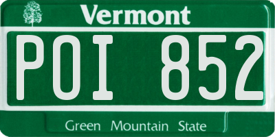 VT license plate POI852