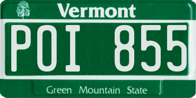 VT license plate POI855