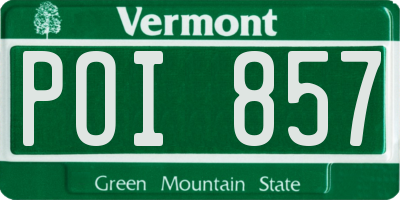 VT license plate POI857