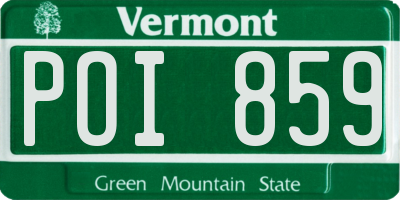 VT license plate POI859
