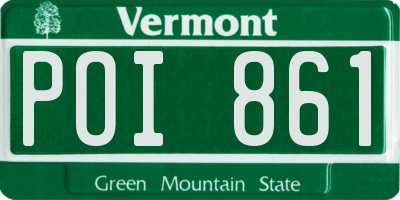 VT license plate POI861