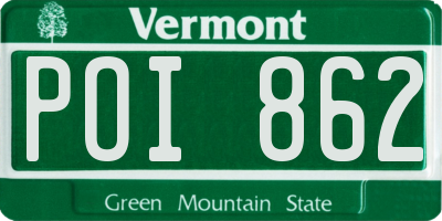 VT license plate POI862