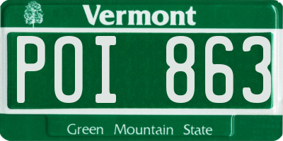 VT license plate POI863