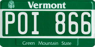 VT license plate POI866