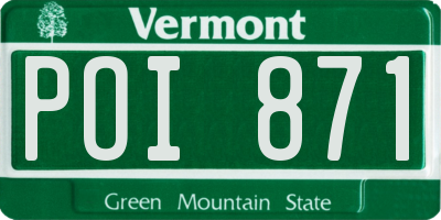VT license plate POI871