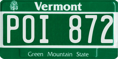 VT license plate POI872