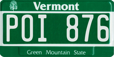 VT license plate POI876