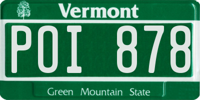 VT license plate POI878