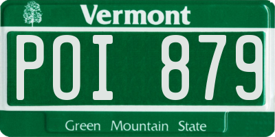 VT license plate POI879