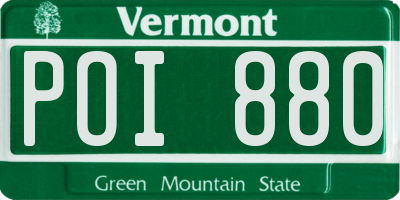 VT license plate POI880