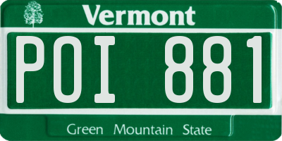 VT license plate POI881