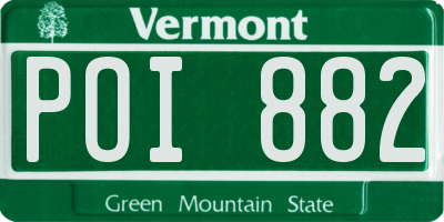 VT license plate POI882