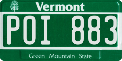 VT license plate POI883