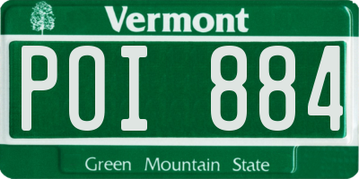VT license plate POI884