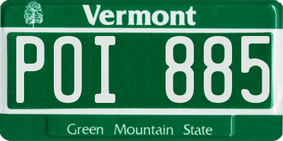 VT license plate POI885
