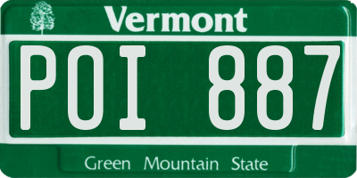 VT license plate POI887