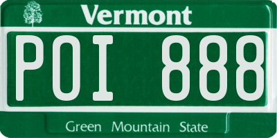 VT license plate POI888