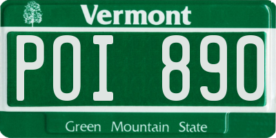 VT license plate POI890