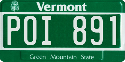 VT license plate POI891