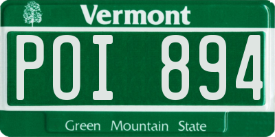 VT license plate POI894