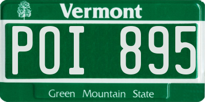VT license plate POI895