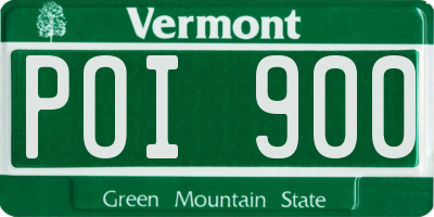 VT license plate POI900
