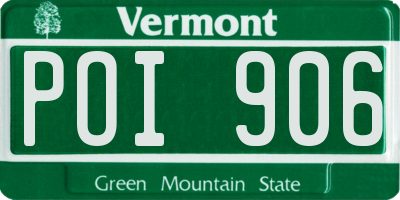 VT license plate POI906