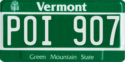 VT license plate POI907