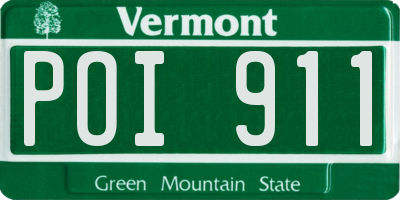 VT license plate POI911