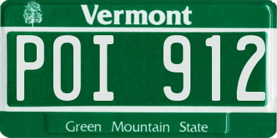VT license plate POI912