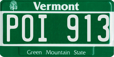 VT license plate POI913