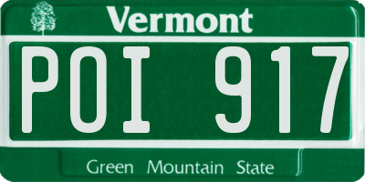 VT license plate POI917