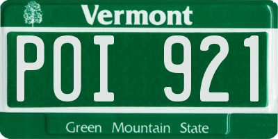 VT license plate POI921