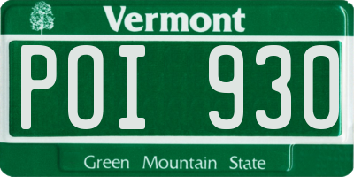 VT license plate POI930