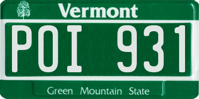VT license plate POI931