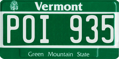 VT license plate POI935
