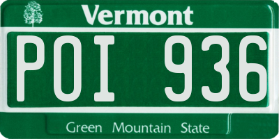 VT license plate POI936