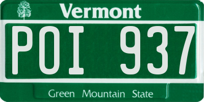 VT license plate POI937