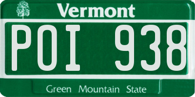 VT license plate POI938