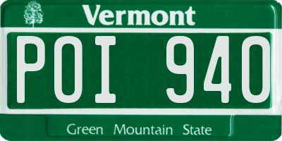 VT license plate POI940
