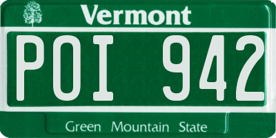 VT license plate POI942