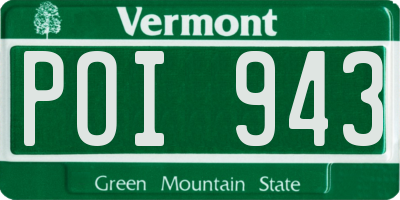 VT license plate POI943