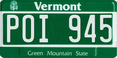 VT license plate POI945